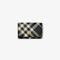 Check Compact Wallet in Black/calico - Women | Burberry® Official