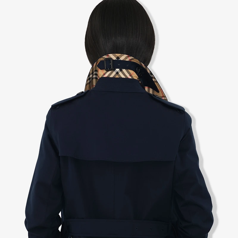 Mid-length Kensington Heritage Trench Coat in Coal blue - Women, Cotton Gabardine | Burberry® Official