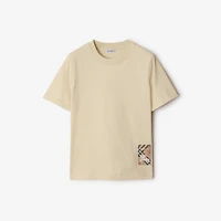 Check Label Cotton T-shirt in Nutmeg - Women | Burberry® Official