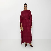 Check Silk Cape in Ripple red - Women | Burberry® Official
