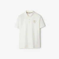 B Heart Cotton Polo Shirt in Chalk white - Men | Burberry® Official