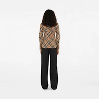 Slim Fit Check Cotton Shirt in Sand - Women | Burberry® Official