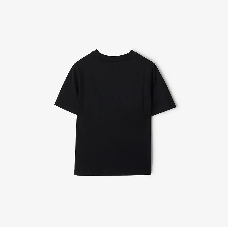 Knight Daisy Cotton T-shirt in Black | Burberry® Official