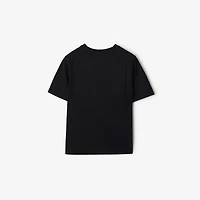 Knight Daisy Cotton T-shirt in Black | Burberry® Official