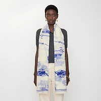 London Landmarks Wool Silk Scarf in Knight | Burberry® Official