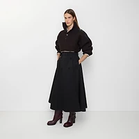 Gabardine Trench Midi Skirt in Black - Women | Burberry® Official