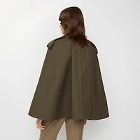 Bonded Cotton Trench Cape in Juniper green - Women | Burberry® Official
