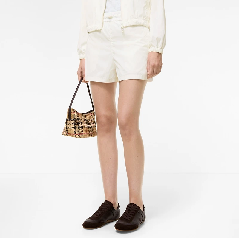 Stretch Nylon Shorts in Seashell white - Women | Burberry® Official