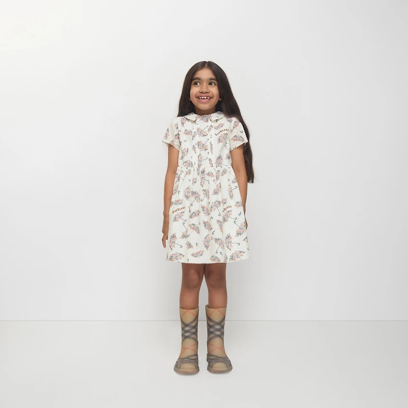 Umbrella Cotton Dress in Calico | Burberry® Official