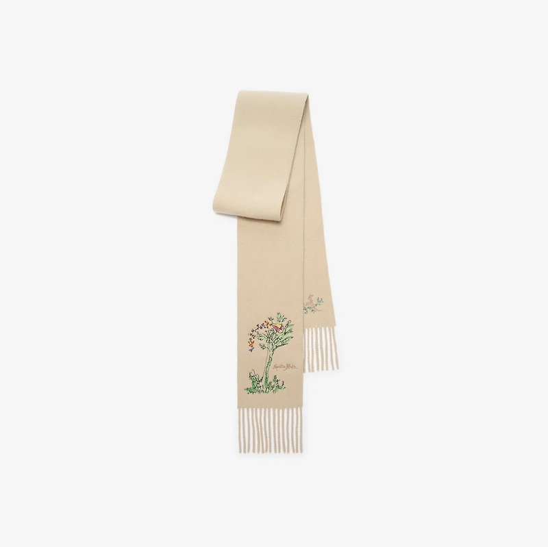Narrow Brave Little Tree Cashmere Scarf in Nutmeg beige | Burberry® Official