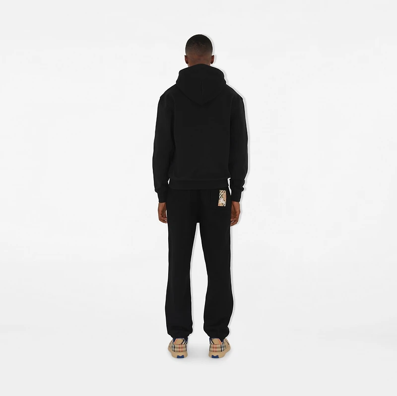 Check Label Cotton Jogging Pants in Black - Men | Burberry® Official