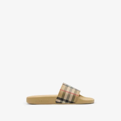 Check Slides in Sand beige - Children | Burberry® Official