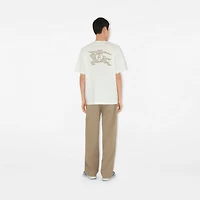Check EKD Cotton T-shirt in Chalk white - Men | Burberry® Official