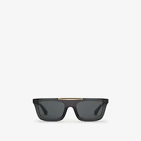 Classic Rectangular Sunglasses​ in Black - Men | Burberry® Official