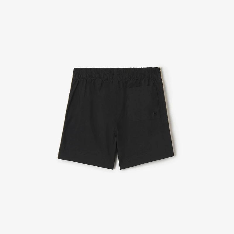 Check Trim Swim Shorts in Black | Burberry® Official