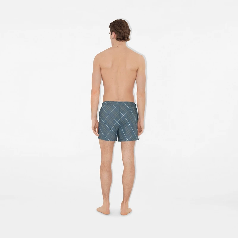 Check Swim Shorts in Pewter - Men | Burberry® Official