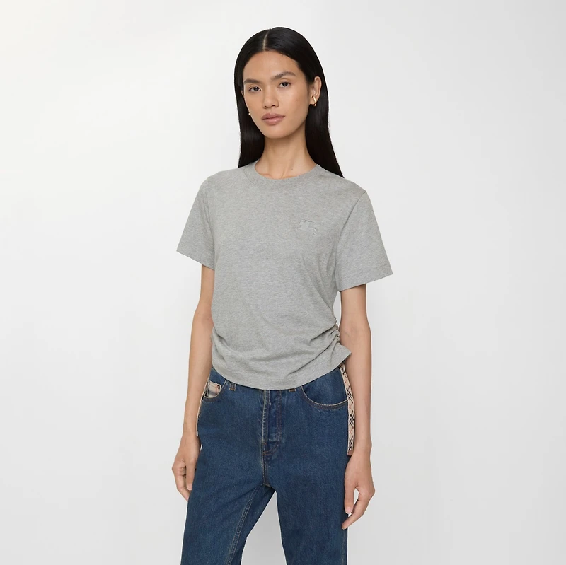 Festival Cotton T-shirt in Pale grey melange - Women | Burberry® Official