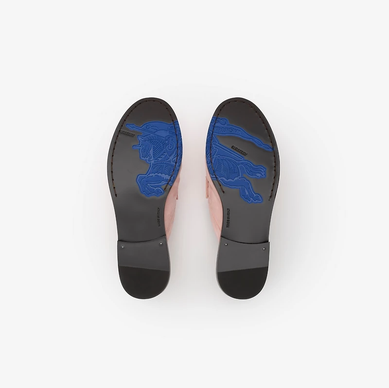 Leather Cadet Mules in Peony pink - Women | Burberry® Official