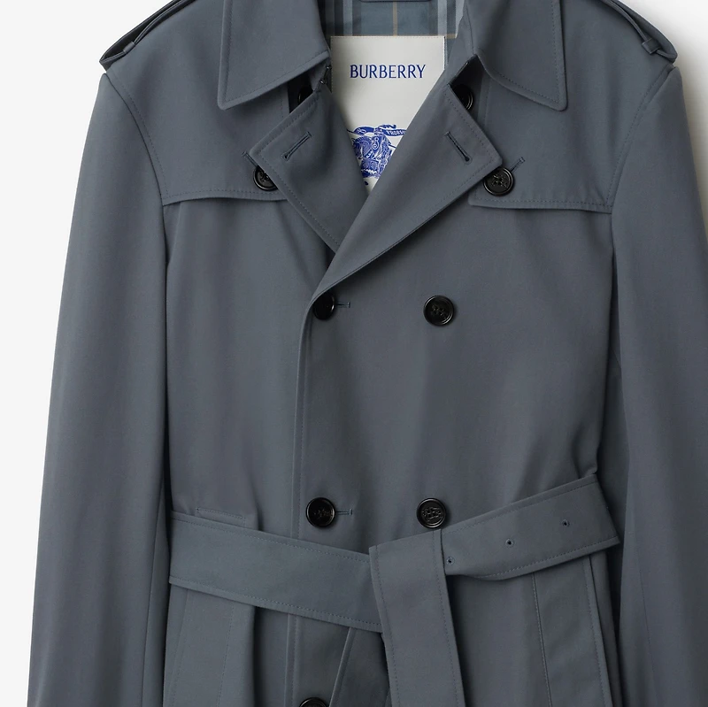 Short Gabardine Trench Coat in Magnet - Men | Burberry® Official