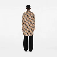 Long Reversible Gabardine Car Coat in Flax - Men, Cotton | Burberry® Official