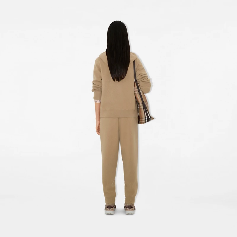 Cashmere Blend Zip Hoodie in Flax - Women | Burberry® Official