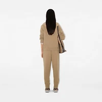 Cashmere Blend Zip Hoodie in Flax - Women | Burberry® Official