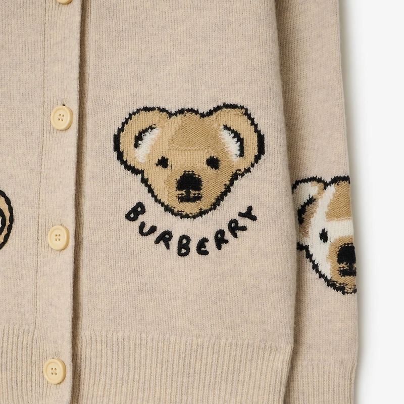 Thomas Bear Wool Cardigan in Barley | Burberry® Official