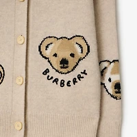 Thomas Bear Wool Cardigan in Barley | Burberry® Official
