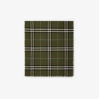 Wide Check Wool Scarf in Pea | Burberry® Official