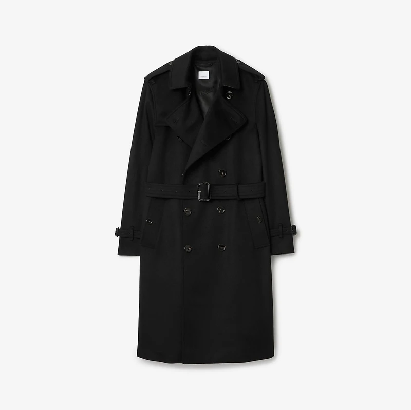 Long Wool Cashmere Trench Coat in Black - Men | Burberry® Official