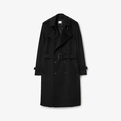 Long Wool Cashmere Trench Coat in Black - Men | Burberry® Official