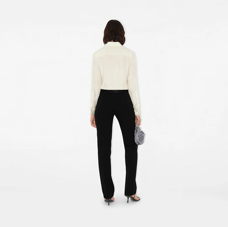Wool Tuxedo Trousers in Black - Women | Burberry® Official