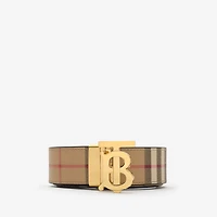 Reversible Check TB Belt in Archive beige/gold - Men, Technical, Cotton | Burberry® Official