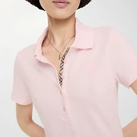 Cotton Polo Shirt Dress in Mallow pink - Women | Burberry® Official
