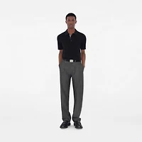 Wool Polo Shirt in Navy - Men | Burberry® Official