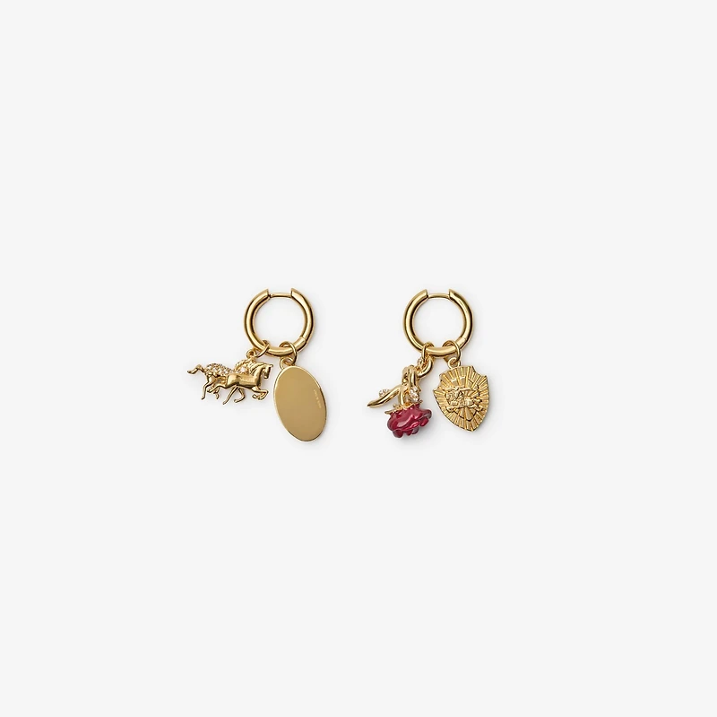Charm Hoop Earrings​ in Gold/multicolour - Women | Burberry® Official