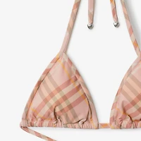 Check Bikini Top in Teacup - Women, Nylon | Burberry® Official