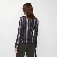 Check Wool Tailored Jacket in Donkey brown/field green - Women | Burberry® Official