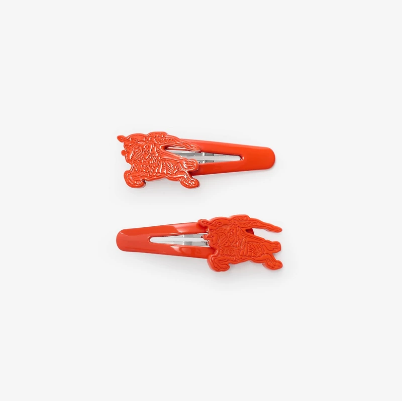 EKD Hair Clips in Orange red - Children | Burberry® Official