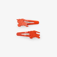 EKD Hair Clips in Orange red - Children | Burberry® Official