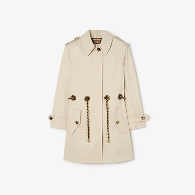 Short Gabardine Stonehaven Car Coat in Clam beige - Women, Cotton Gabardine | Burberry® Official