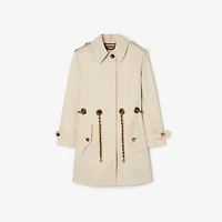 Short Gabardine Stonehaven Car Coat in Clam beige - Women, Cotton Gabardine | Burberry® Official