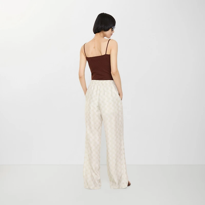 EKD Checkerboard Silk Pyjama Trousers in Chalk white - Women | Burberry® Official