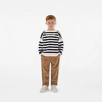 Logo Striped Wool Sweater in Storm | Burberry® Official
