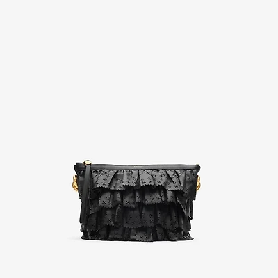 Mini Ruffle Bag in Black - Women, Leather | Burberry® Official