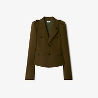 Nylon Wool Blend Tailored Jacket in Furrow - Women | Burberry® Official