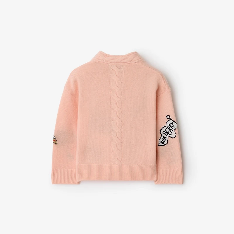 London Guards Wool Cardigan in Light pink | Burberry® Official