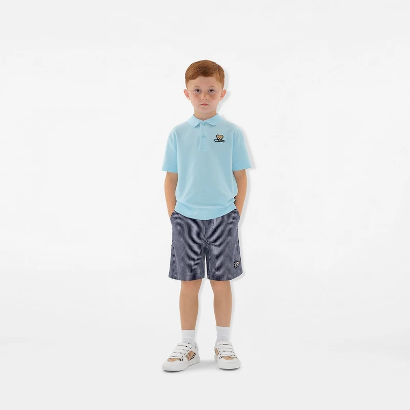Cotton Polo Shirt in Cloud blue | Burberry® Official