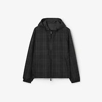 Reversible Check Hooded Jacket in Iron grey - Men, Nylon | Burberry® Official