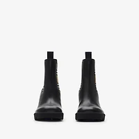 Leather Stride Chelsea Boots in Black/sand - Women | Burberry® Official